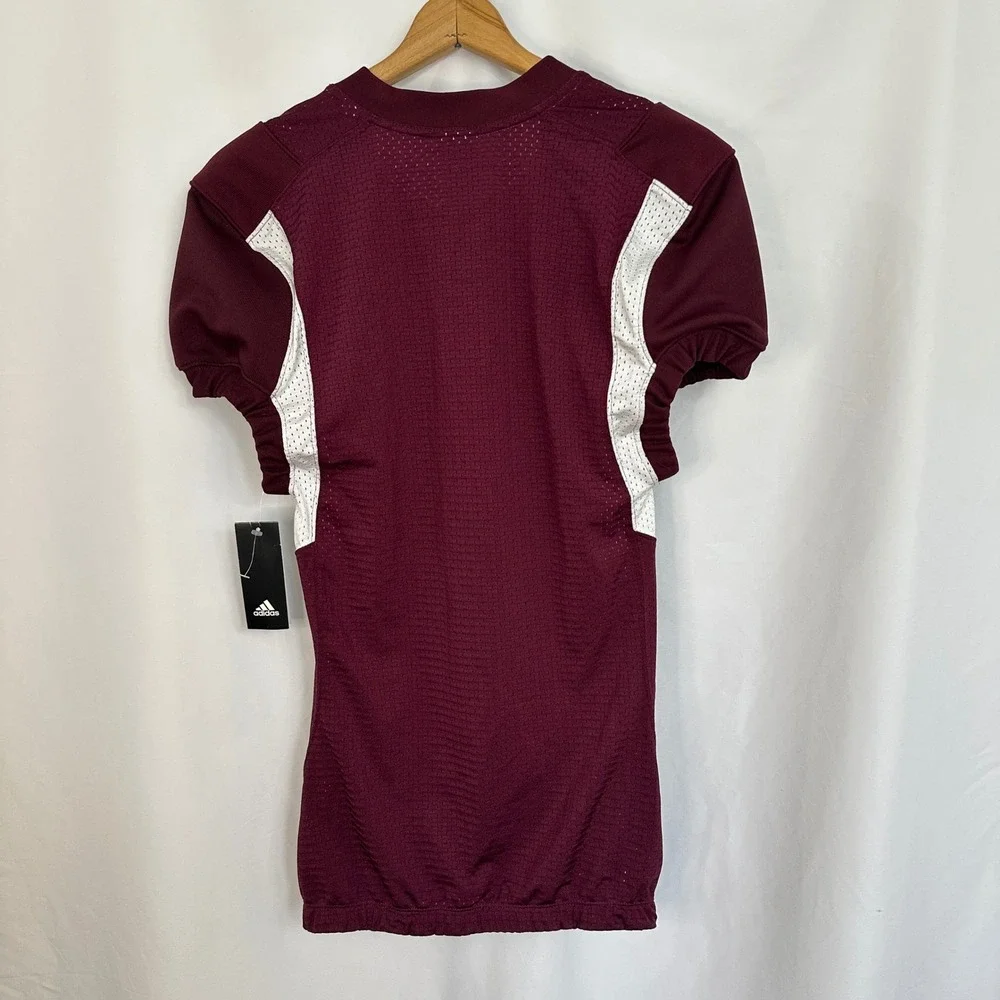 New Adidas Techfit Hyped Football Jersey Maroon White Athletic‎ Top Mens Small